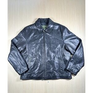 Eddie Bauer Authentic Outdoor Outfitters Jacket Mens Large Black Genuine Leather